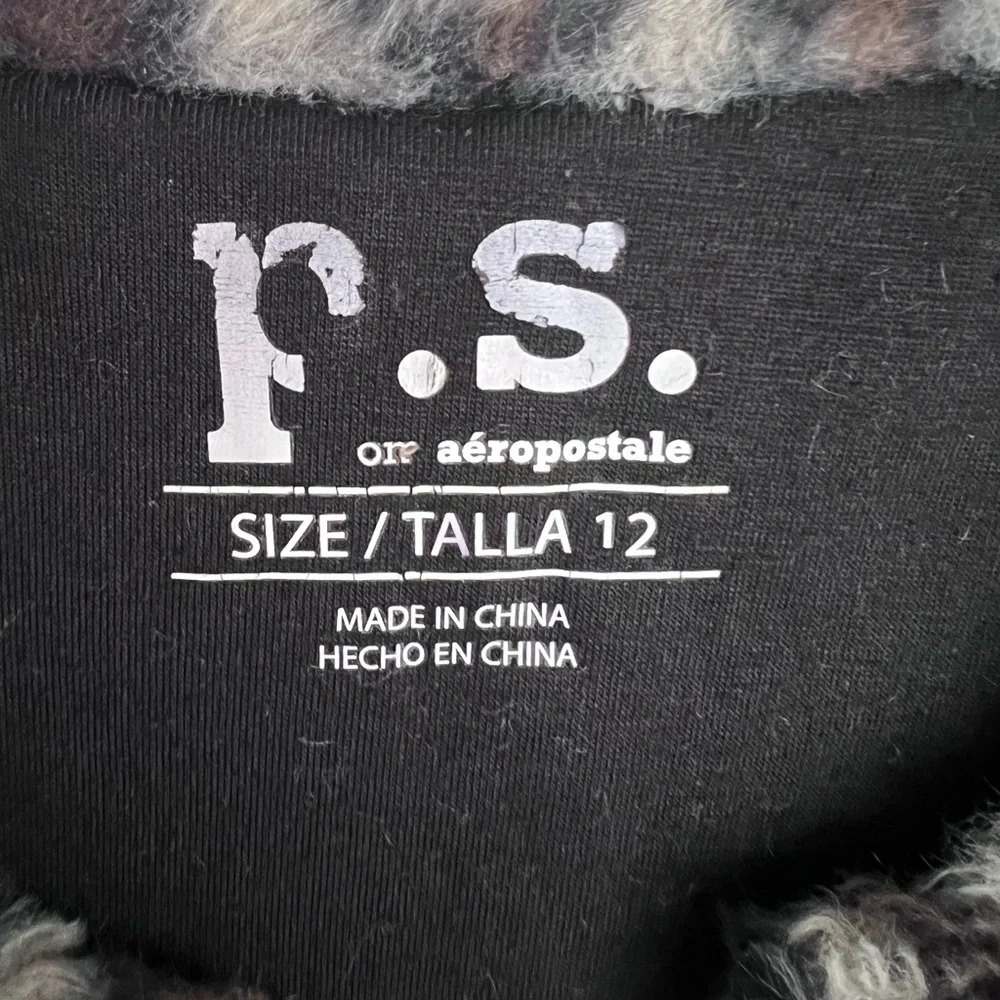 Black and Gray Faux Fur Vest Size 12